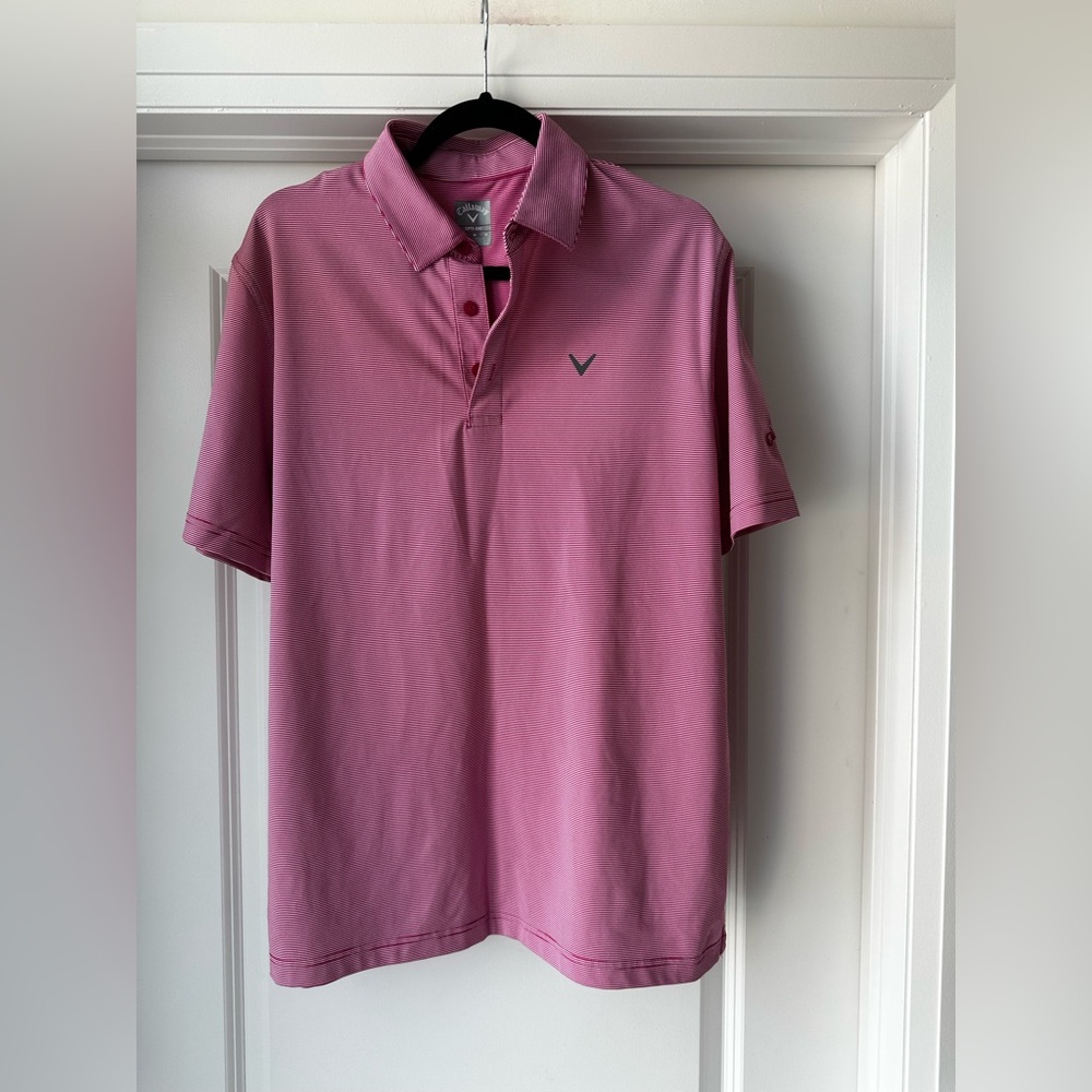 Callaway Men’s Pink Polo Golf Shirt